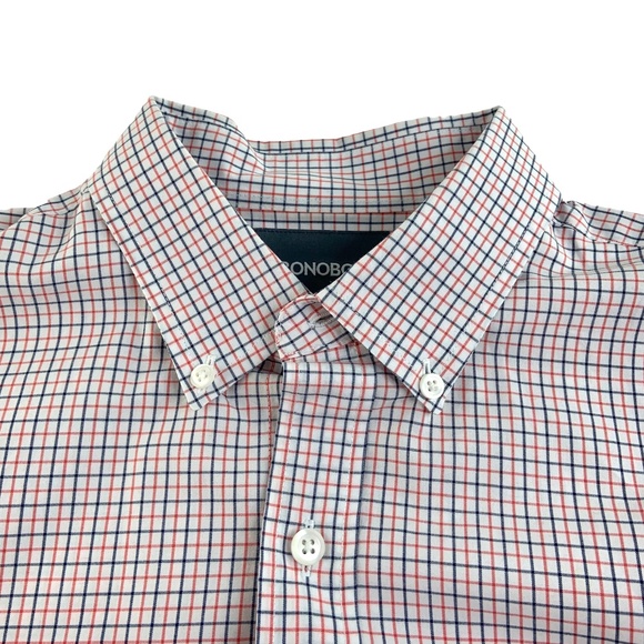 Bonobos Long Sleeve Button Down Shirt Grid Pattern - Picture 1 of 4